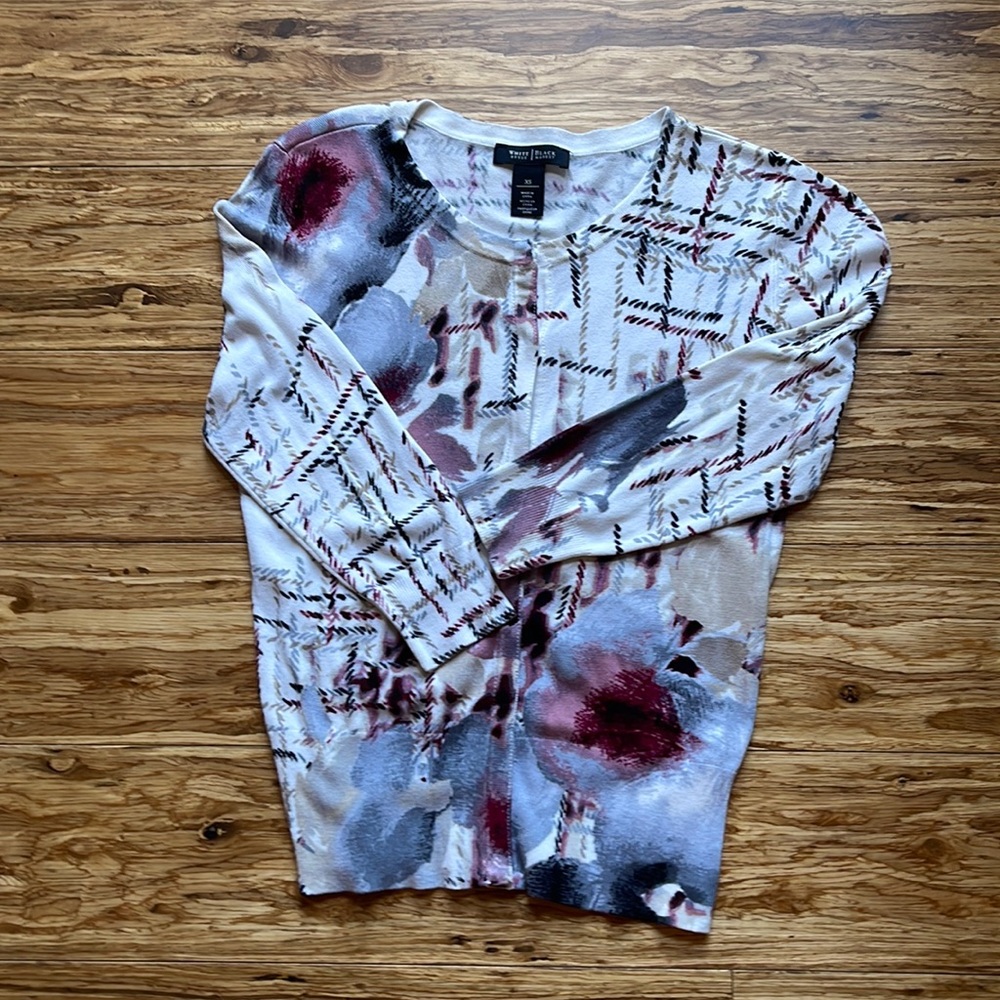 White House black market multi color cardigan
